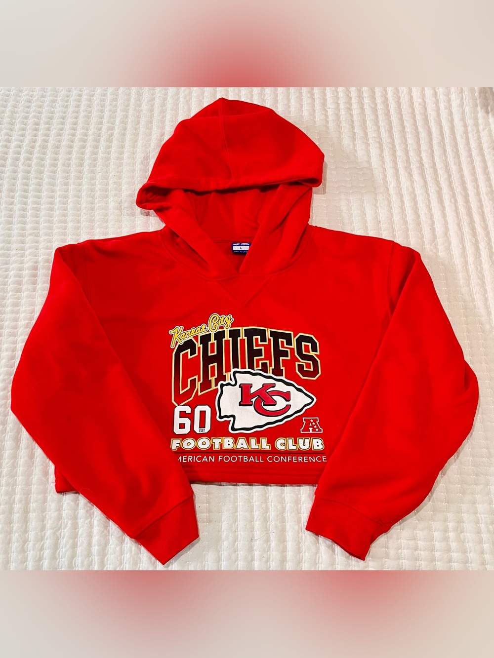 Kansas City Chiefs NFL Cropped Red Pullover Hoodie